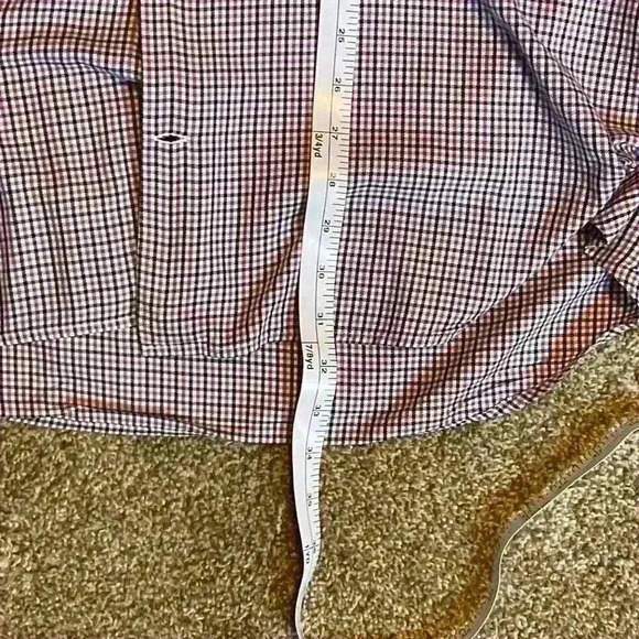 Peter Millar purple, black and white plaid button down long sleeve. Size XL - Picture 6 of 7